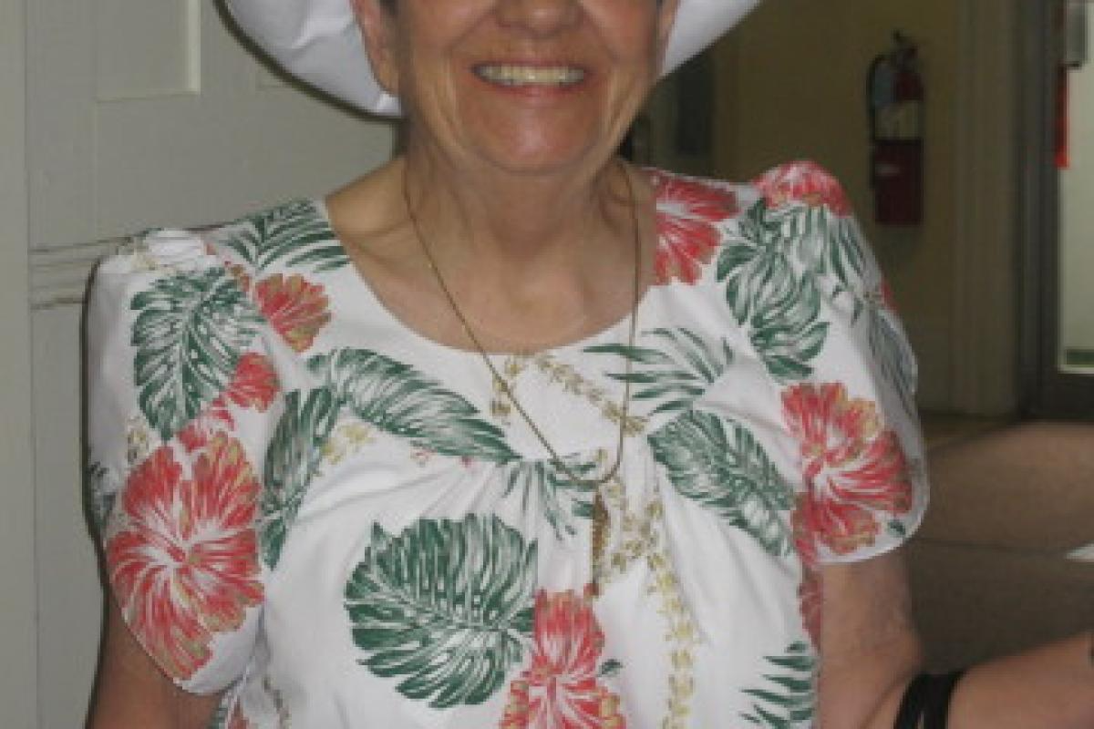 Woman With Leaf Printed Dress