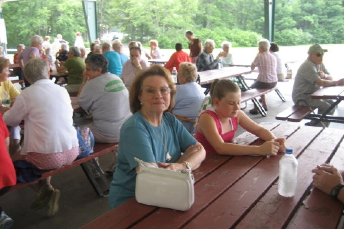 Senior Woman and Child Sitting