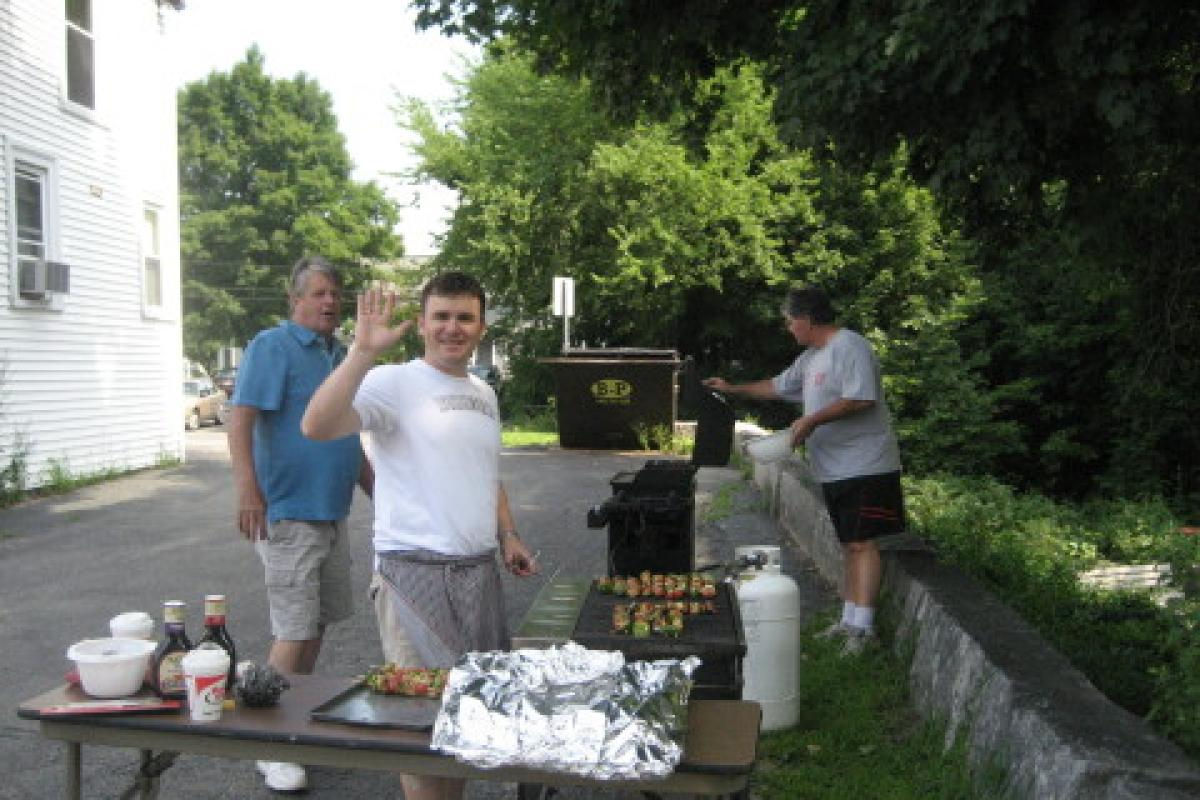 Three People Grilling 2