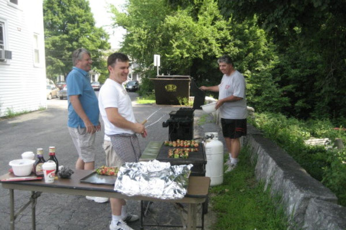 Three People Grilling 3